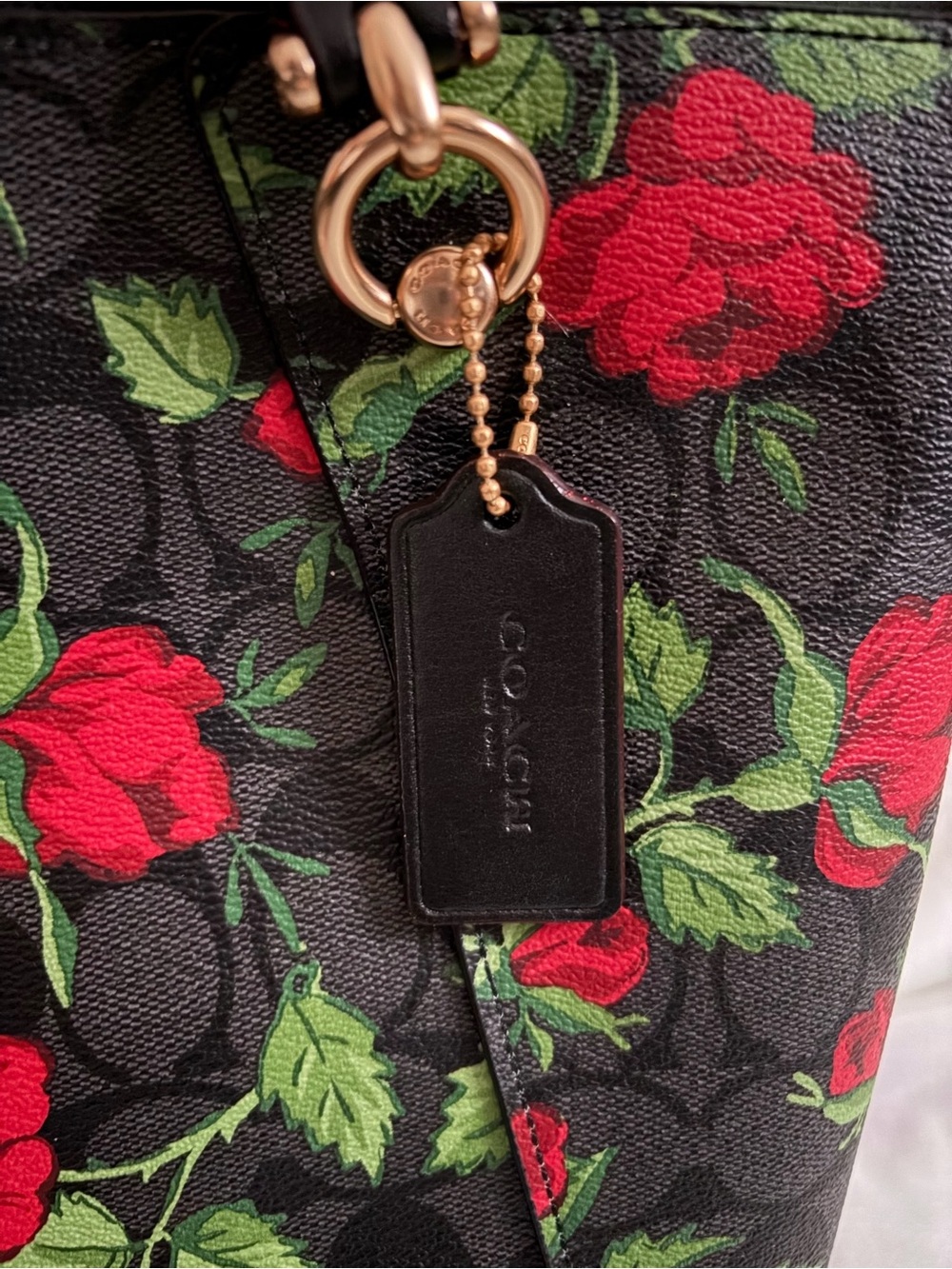 NWT COACH Kacey Bag In Signature Canvas With Fairytale Rose Print With Wristlet - Picture 4 of 11